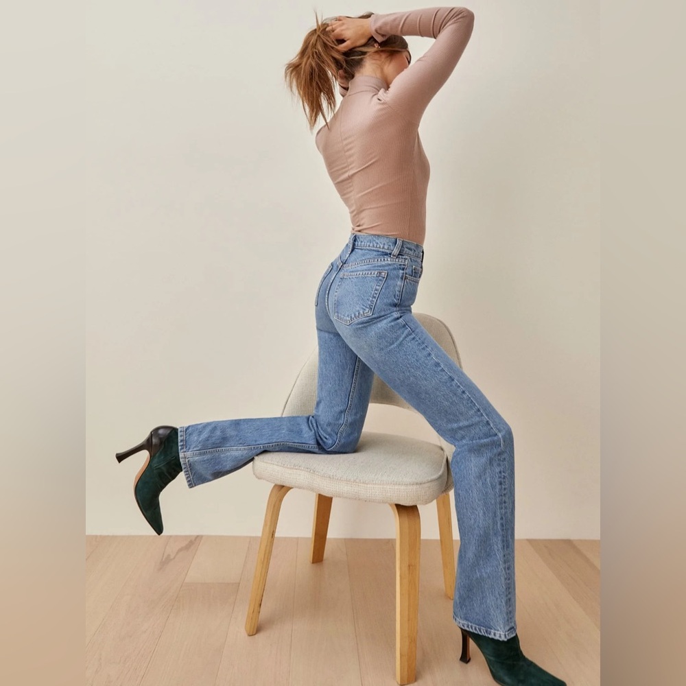 Reformation High Rise Blue Jeans - Picture 4 of 4